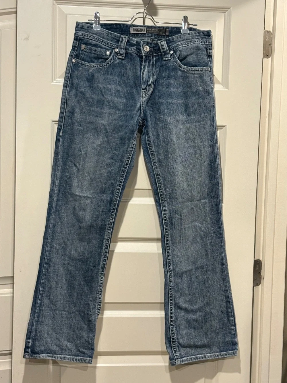 Mens Rock & Roll Denim Jeans Pistol Bootcut 33x32 - Picture 1 of 8